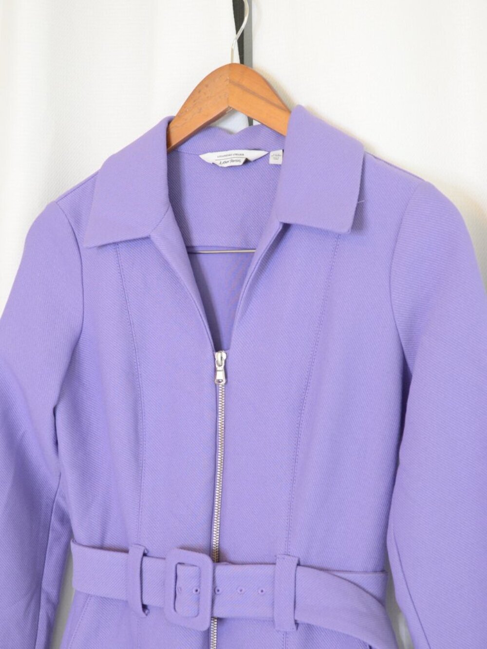 & Other Stories Belted Collared Lilac Purple Flared Jumpsuit Sz 2/XS - Picture 7 of 11